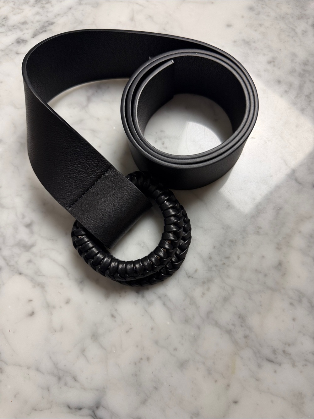 B-LOW THE BELT Black leather belt Size S-M